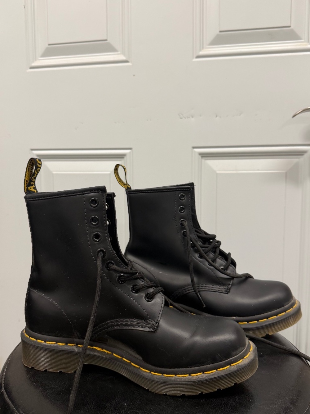 Dr. Martens Black Leather 8-Eye Combat Boots Women’s Size 6
